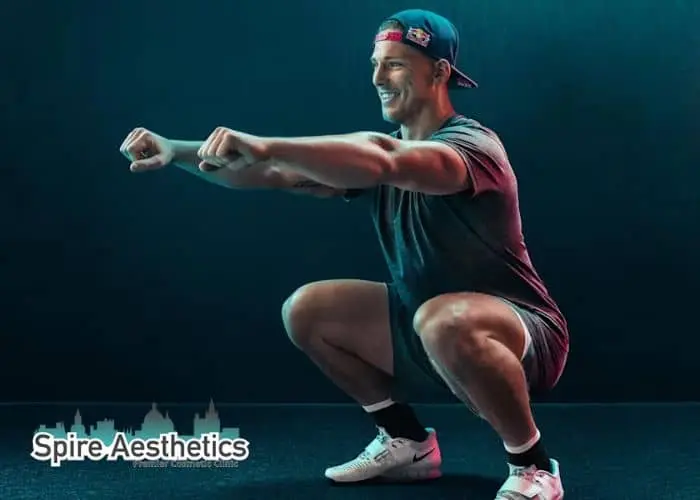 Image of man build leg muscle Thrapston through exercise