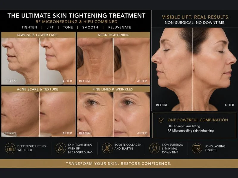 Results of combined treatment for the ultimate skin tightening treatment Thrapston